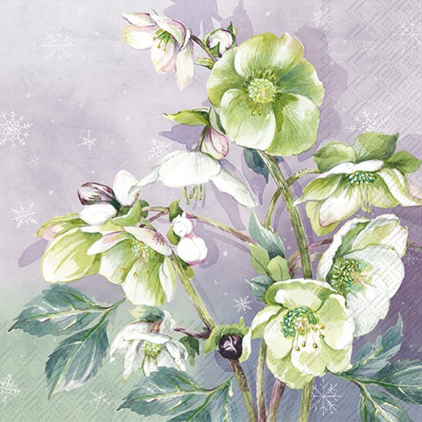 Șervețel - Winter Bouquet lilac - 33x33 cm 1 Șervețel - Winter Bouquet lilac - 33x33 cm