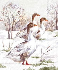 Șervețel - Winter Geese - 33x33 cm
