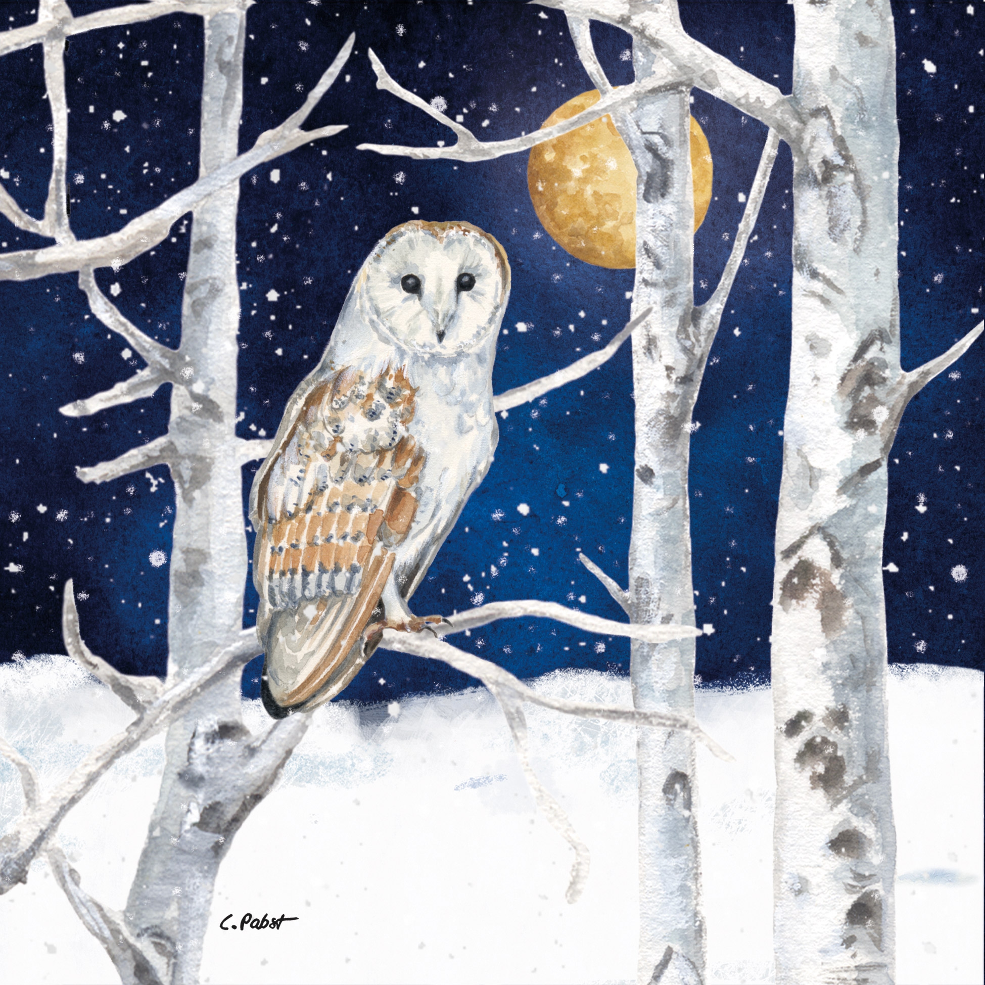 Șervețel - Winter Owl - 33x33 cm 1 Șervețel - Winter Owl - 33x33 cm