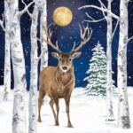 Șervețel - Winter Stag - 33x33 cm