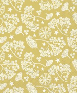 Șervețel – Bright Winter Branches gold white – 33×33 cm