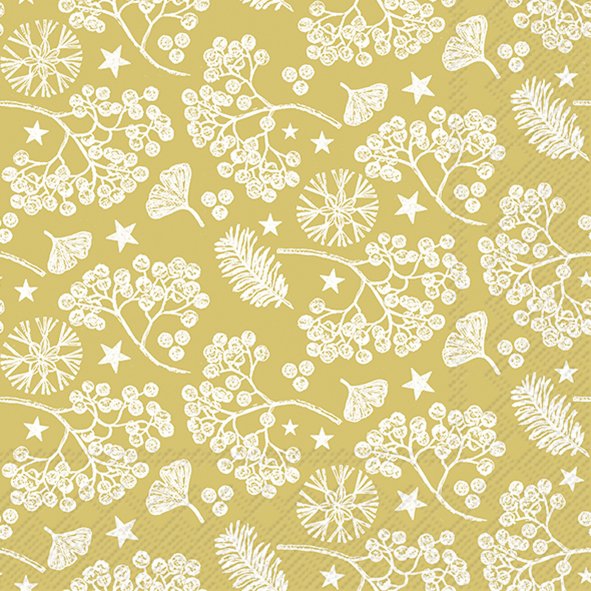 Șervețel – Bright Winter Branches gold white – 33×33 cm 1 Șervețel – Bright Winter Branches gold white – 33×33 cm