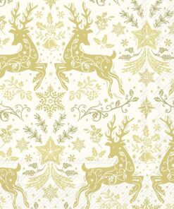 Șervețel – Christmas Ornaments gold – 33×33 cm