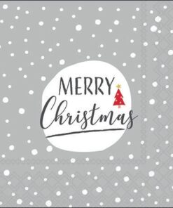 Șervețel – Christmas Snowflakes grey - 25x25 cm