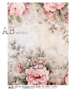 Hârtie de orez - Aesthetic Floral Background - A4