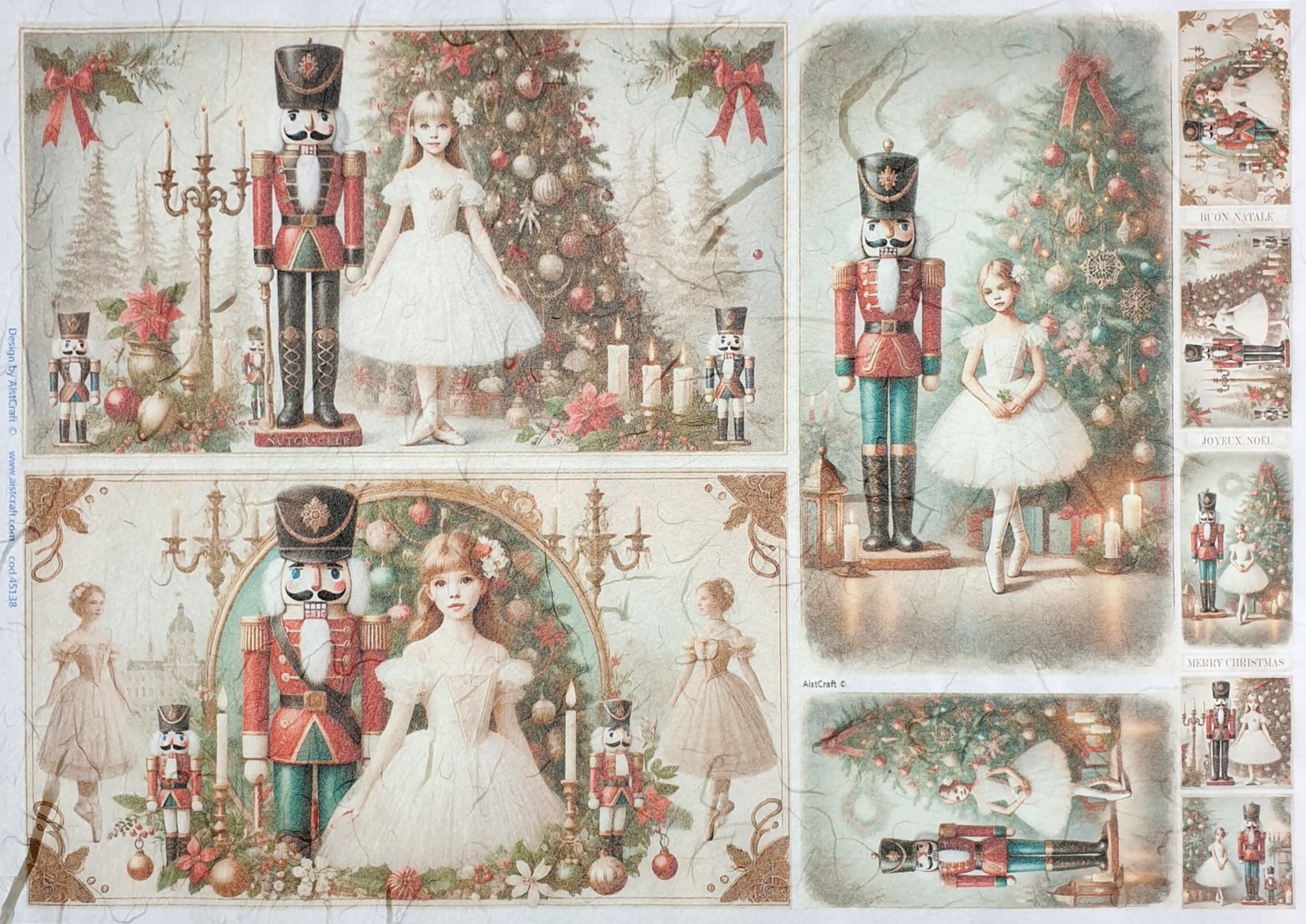 Hârtie de orez - Ballerina & Nutcracker 2 - 32x45 cm 1 Hârtie de orez - Ballerina & Nutcracker 2 - 32x45 cm