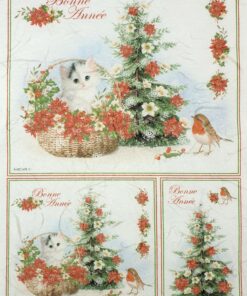 Hârtie de orez - Bonne Annee Cat - A4