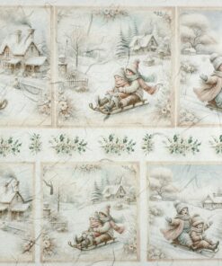 Hârtie de orez - Children's Winter Joy 2 - 32x45 cm