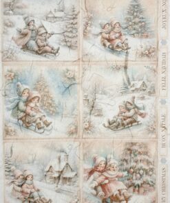 Hârtie de orez - Children's Winter Joy - A4
