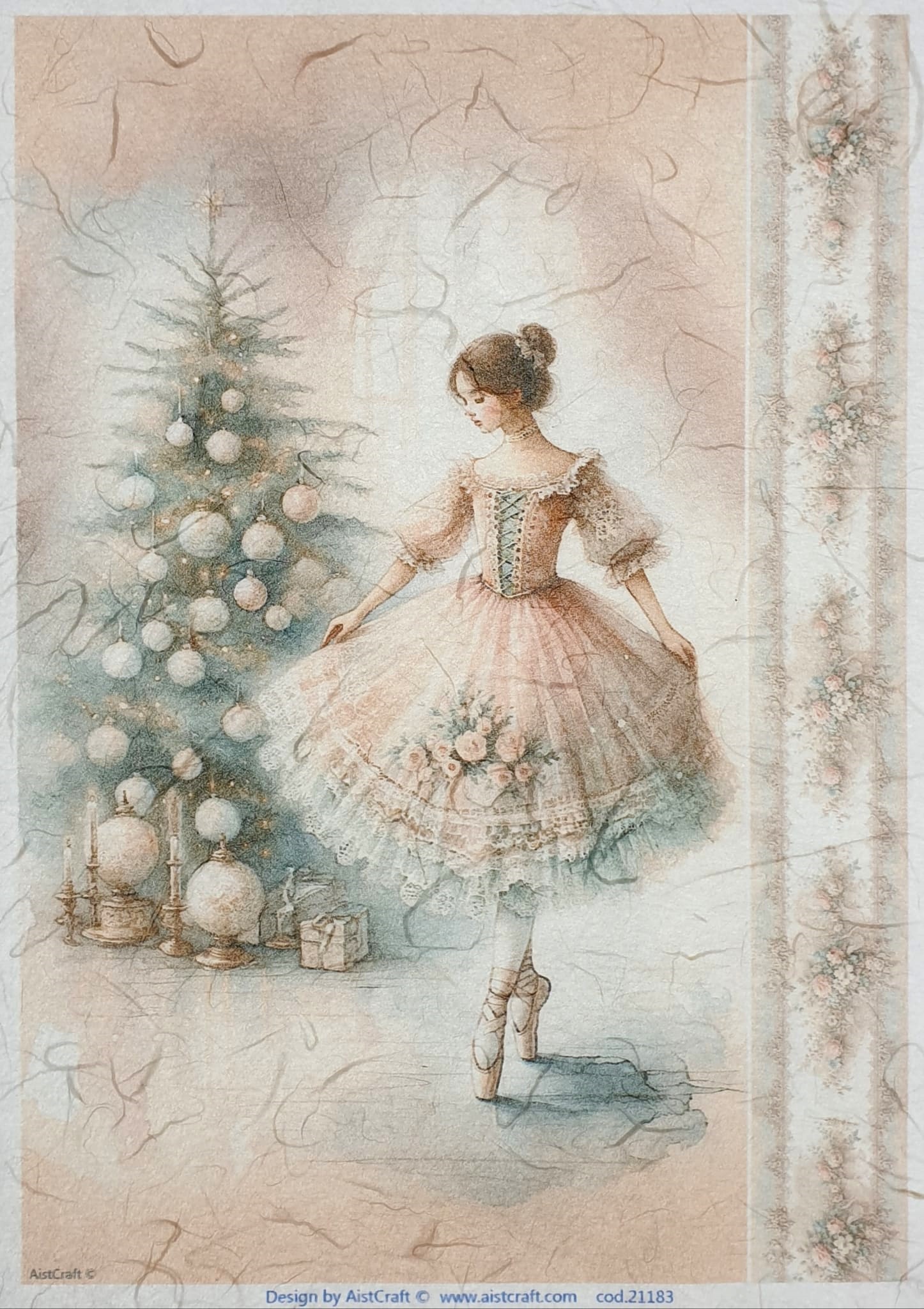 Hârtie de orez - Christmas Ballerina - A4 1 Hârtie de orez - Christmas Ballerina - A4