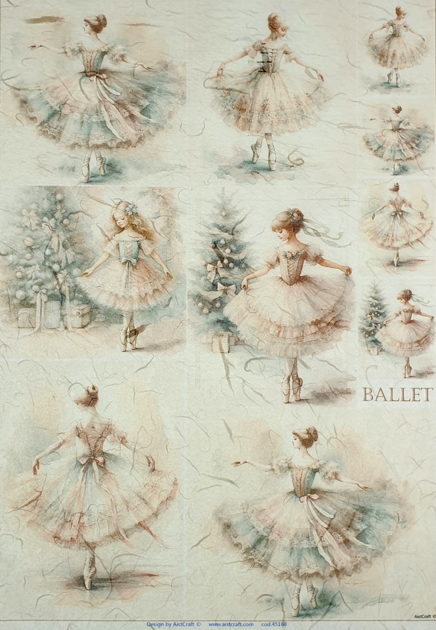 Hârtie de orez - Christmas Ballet - 32x45 cm 1 Hârtie de orez - Christmas Ballet - 32x45 cm