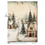Hârtie de orez - Christmas Village - A4
