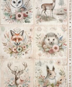 Hârtie de orez - Flowers Wild Animals - A4