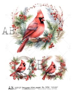Hârtie de orez - Red Cardinal 2 - A4