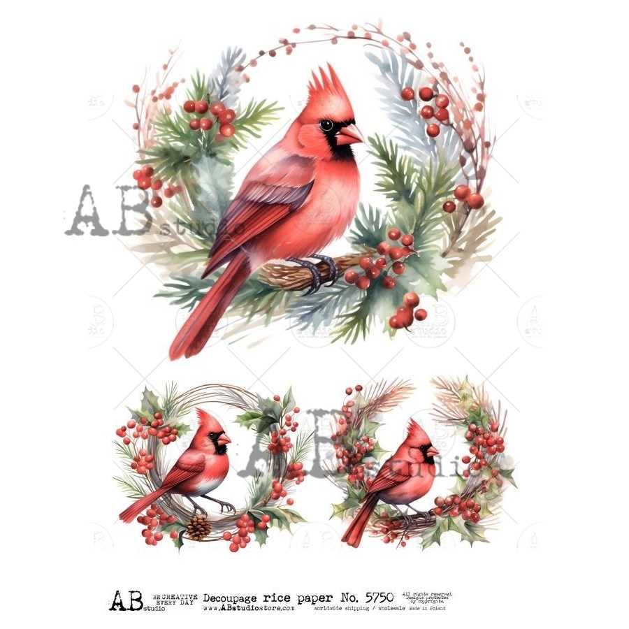 Hârtie de orez - Red Cardinal 2 - A4 1 Hârtie de orez - Red Cardinal 2 - A4