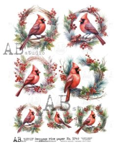 Hârtie de orez - Red Cardinal - A4