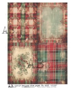 Hârtie de orez - Vintage Christmas Background - A4
