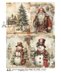 Hârtie de orez - Vintage Christmas Mood - A4