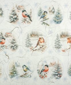 Hârtie de orez - Winter Birds - 32x45 cm