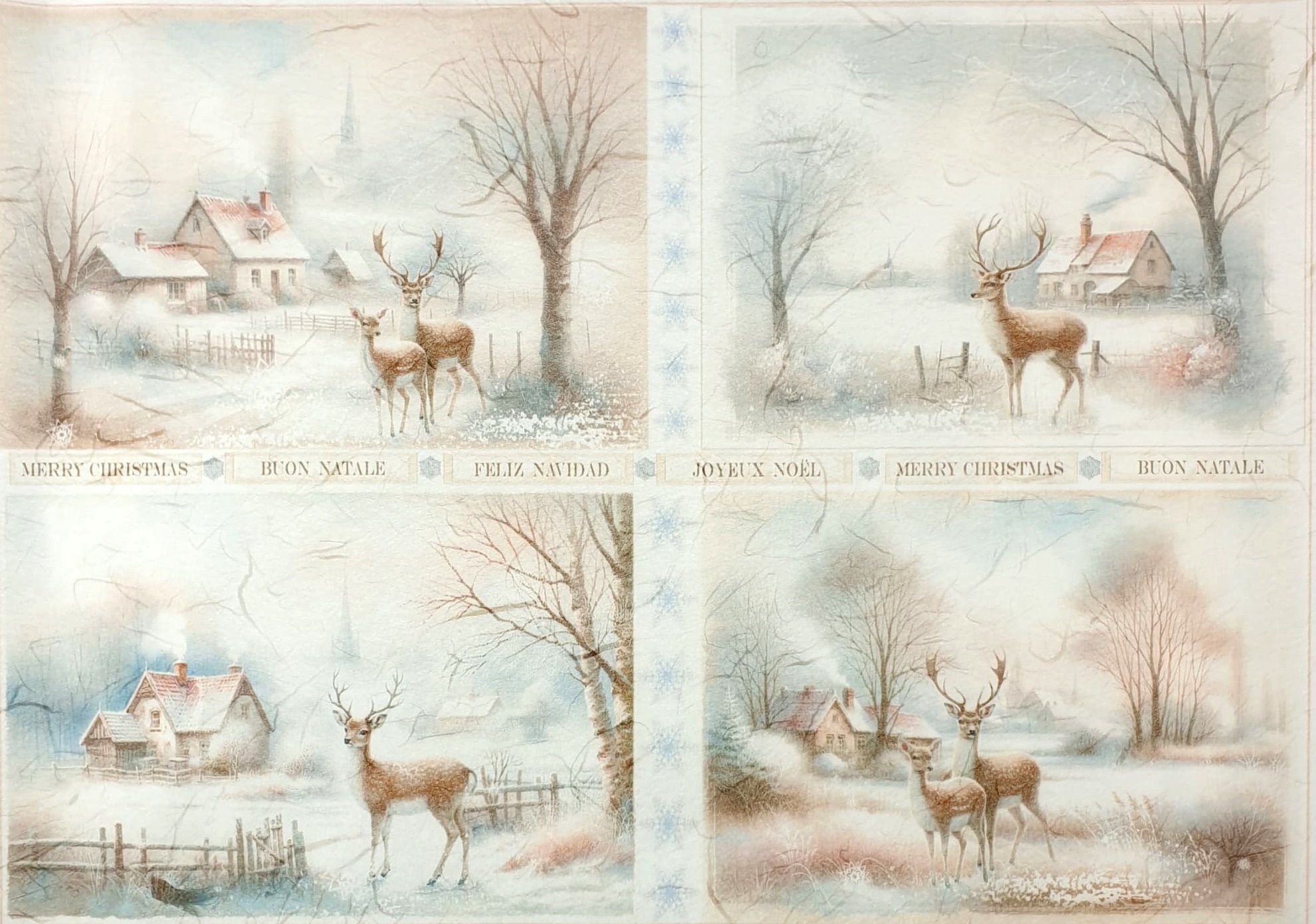 Hârtie de orez - Winter View - 32x45 cm 1 Hârtie de orez - Winter View - 32x45 cm