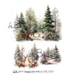 Hârtie de orez - Winter in the Forest - A4