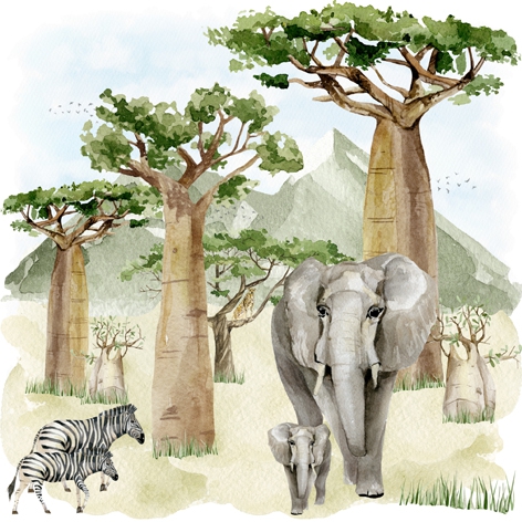 Șervețel - Baobab Scenery - 33x33 cm 1 Șervețel - Baobab Scenery - 33x33 cm