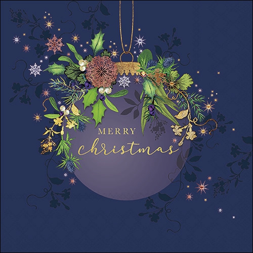 Șervețel - Elegant Christmas Bauble blue - 33x33 cm 1 Șervețel - Elegant Christmas Bauble blue - 33x33 cm