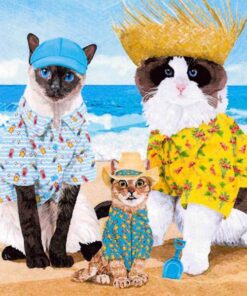 Șervețel – Cats' Beach Party – 33×33 cm