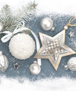 Șervețel – Silver Elegant Baubles – 33×33 cm