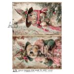 Hârtie de orez - Bunnies Christmas Gifts 2 - A4