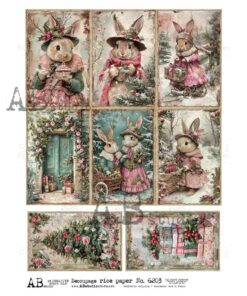 Hârtie de orez - The Bunnies Christmas Gifts - A4