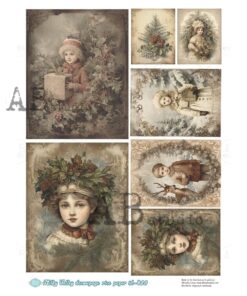 Hârtie de orez - Children in Winter - A4