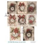 Hârtie de orez - Chrismas Clock - A4