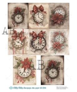 Hârtie de orez - Chrismas Clock - A4