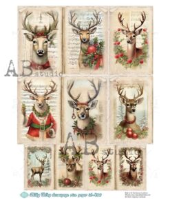 Hârtie de orez - Chrismas Deer - A4