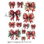 Hârtie de orez - Christmas Bow Clipart - A4