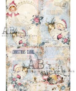 Hârtie de orez - Christmas Carol - A4