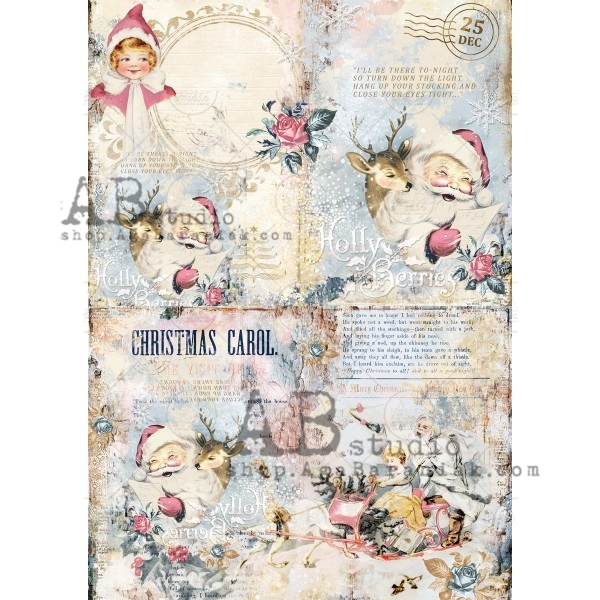 Hârtie de orez - Christmas Carol - A4 1 Hârtie de orez - Christmas Carol - A4