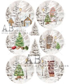 Hârtie de orez - Christmas Landscape 4 - A4