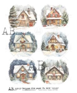 Hârtie de orez - Christmas Landscape - A4