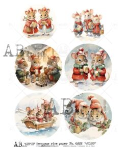 Hârtie de orez - Christmas Mouse - A4