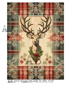 Hârtie de orez - Christmas Stag 2 - A4