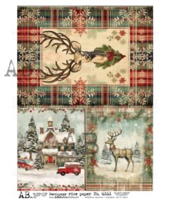 Hârtie de orez - Christmas Stag - A4