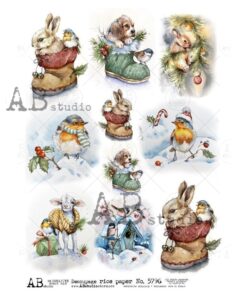Hârtie de orez - Christmas twinkle - A4
