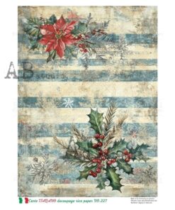 Hârtie de orez - Ilex and Poinsettia - A4