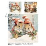 Hârtie de orez - Mouse in winter - A4