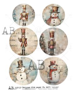 Hârtie de orez - Nutcracker and Snowman - A4