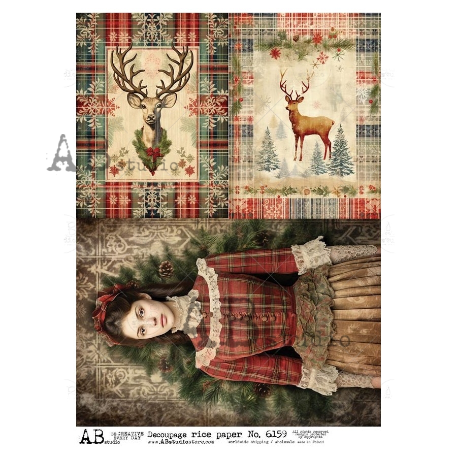 Hârtie de orez - Scandinavian Christmas - A4 1 Hârtie de orez - Scandinavian Christmas - A4