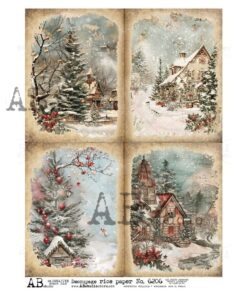 Hârtie de orez - The Beauties of Winter - A4