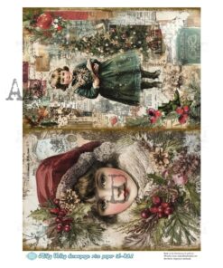 Hârtie de orez - Vintage Christmas - A4